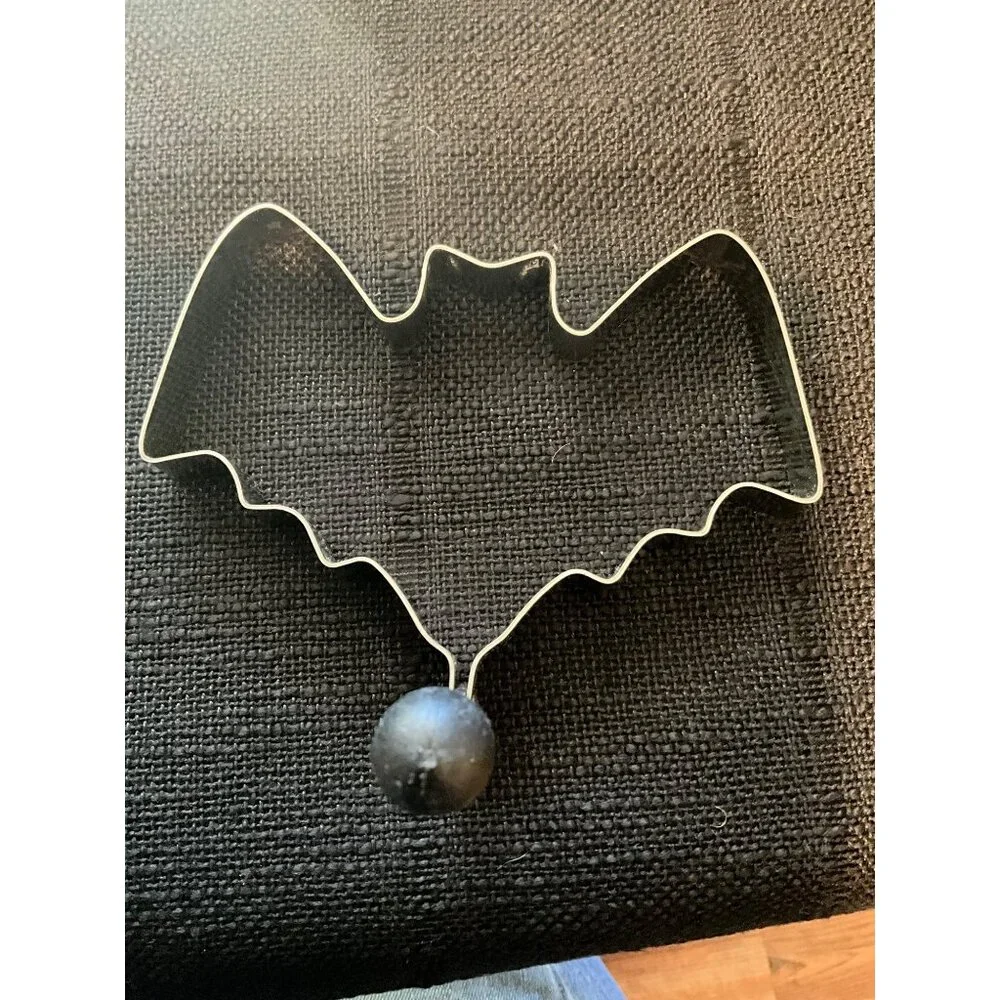 Set Of 3 Holiday Cookie Cutters - Pumpkin Turkey Bat Shapes - Stainless Steel Wi